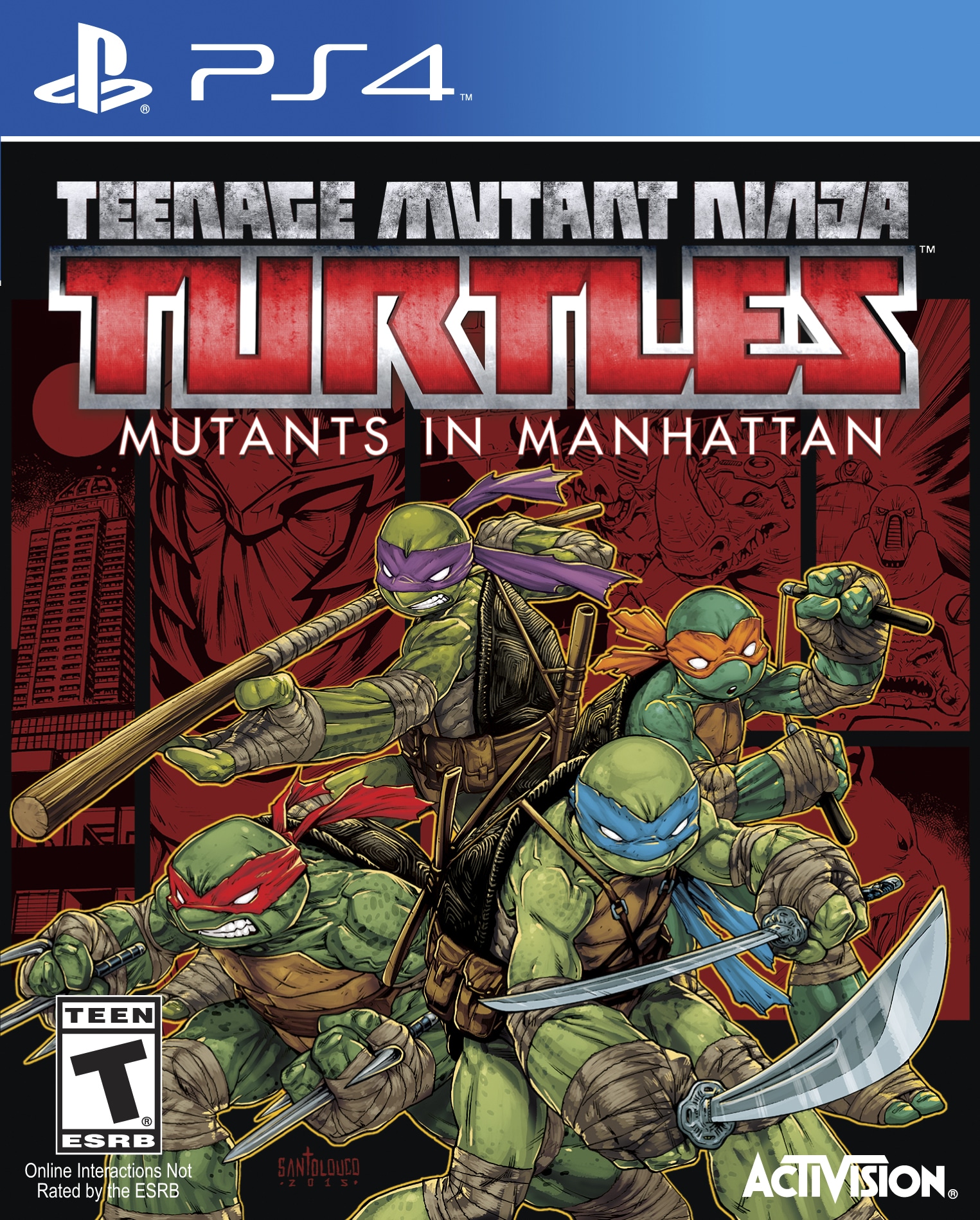 Teenage Mutant Ninja Turtles: Mutants in Manhattan - PlayStation 4 Cover - Credit: Activision