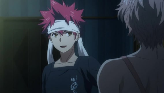 Food Wars!: Shokugeki no Soma Episode 5 preview - "The Ice Queen and the Spring Storm" - Pictured from left to right: Sōma Yukihira and Satoshi Isshiki - Photo Credit: Sentai Filmworks / Toonami