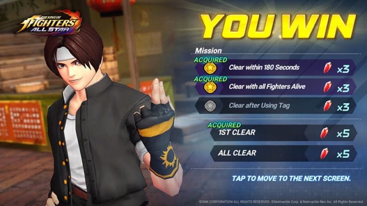 The King of Fighters ALLSTAR - Kyo Wins - Photo Credit: SNK Corporation / Netmarble Corp. & Netmarble Neo
